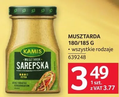Musztarda Kamis Sarepska 180/185 g promocja w Selgros