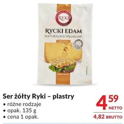 Ser żółty Ryki - plastry, różne rodzaje promocja w Makro