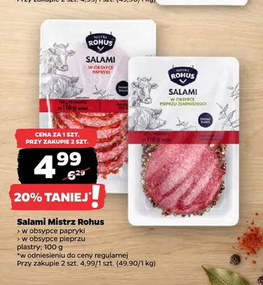 Salami Mistrz Rohus w obsypce papryki promocja w Netto