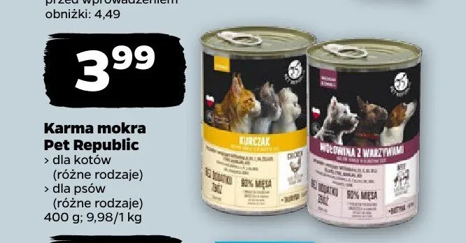 Karma mokra dla psów Pet Republic Wołowina z warzywami promocja w Netto