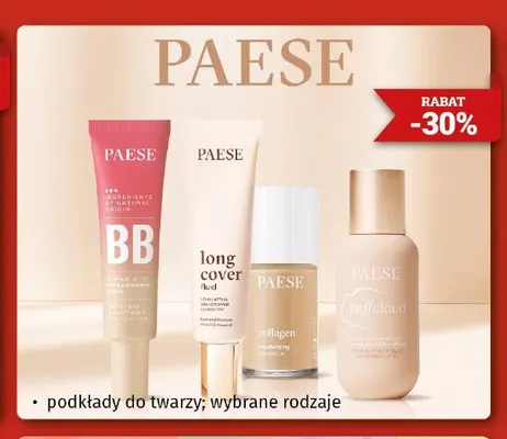 Podkłady do twarzy Paese promocja w Drogeria Kosmyk