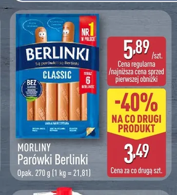 Parówki Berlinki Classic Morliny promocja w Aldi