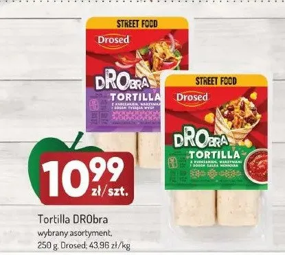 Tortilla DRObra z kurczakiem warzywami i sosem salsa mexicana Drosed promocja w Avita