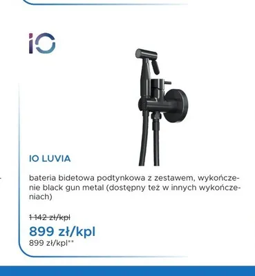 Bateria bidetowa podtynkowa z zestawem iO Luvia promocja w Blu Salony Łazienek