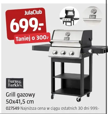 Grill gazowy Burns&Barkles 50x41,5cm 027549 promocja w Jula