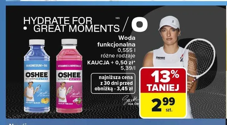 Woda funkcjonalna OSHEE promocja w Carrefour