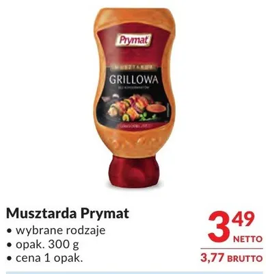 Musztarda Prymat grillowa wybrane rodzaje promocja w Makro