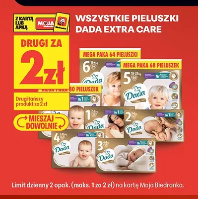 Pieluszki Dada Extra Care 4 7-16kg promocja w Biedronka