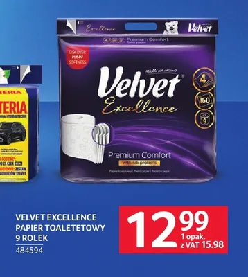 Papier toaletowy Velvet Excellence Premium Comfort 9 rolek promocja w Selgros
