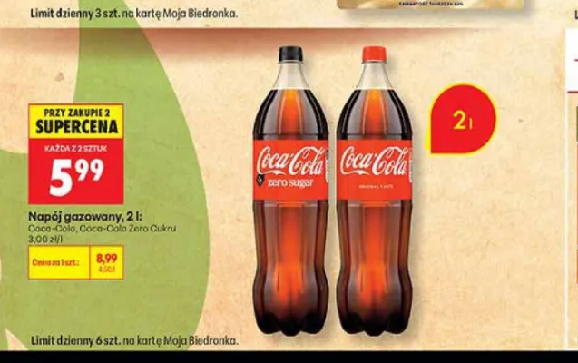 Napój gazowany Coca-Cola promocja w Biedronka