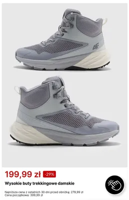 Wysokie buty trekkingowe damskie 4F promocja w 4F