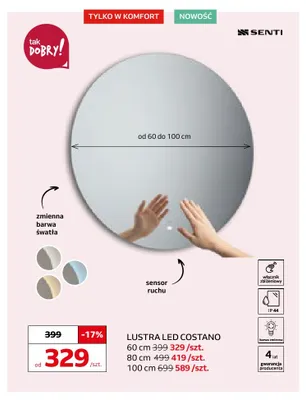 Lustro LED Costano 80 cm Senti promocja w Komfort