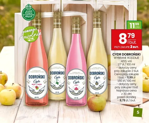 Cydr Dobroński 4,5% vol. promocja w Twój Market
