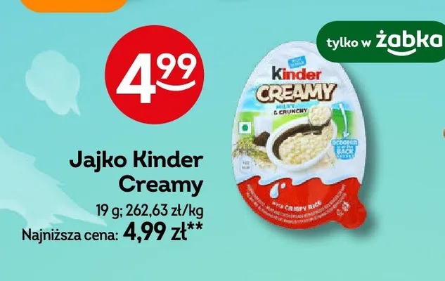 Jajko Kinder Creamy promocja w Żabka