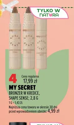 Bronzer w kredce Shape Sense My Secret promocja w Drogerie Natura