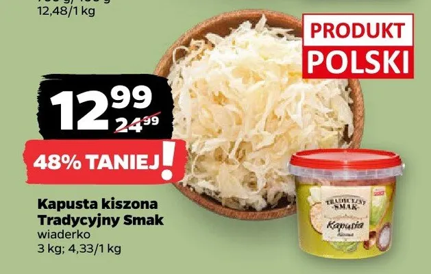 Kapusta kiszona tradycyjny smak promocja w Netto