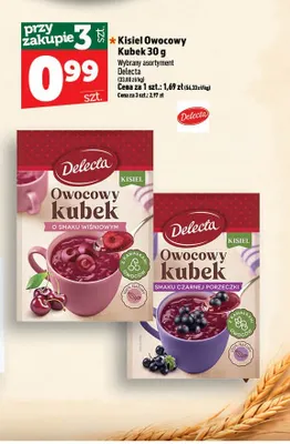 Kisiel Owocowy Kubek o smaku wiśniowym Delecta promocja w TOPAZ