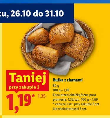 Bułka z ziarnami promocja w Lidl