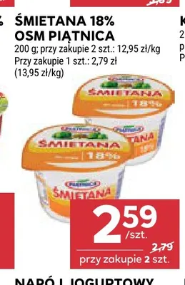 Śmietana OSM Piątnica 18% promocja w Stokrotka