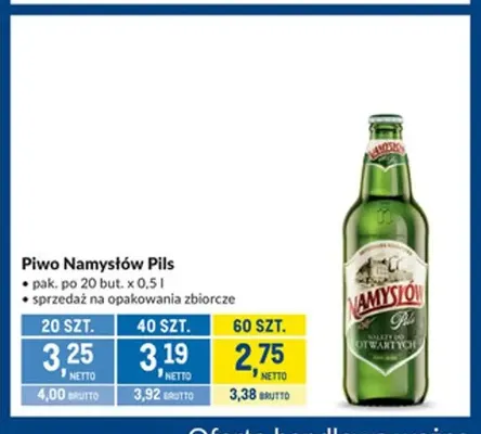 Piwo Namysłów Pils promocja w Makro