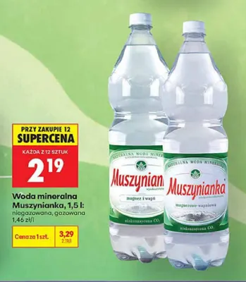 Woda mineralna niegazowana Muszynianka promocja w Biedronka
