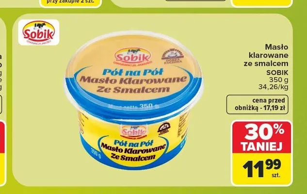 Masło klarowane ze smalcem Sobik Pół na Pół promocja w Carrefour Market