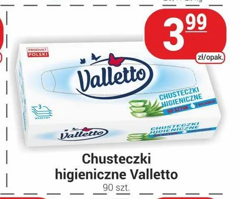 Chusteczki higieniczne Valletto promocja w Delikatesy Sezam