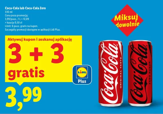 Napój gazowany puszka  promocja w Lidl