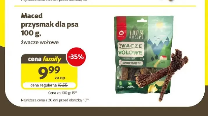 Maced przysmak dla psa żwacze wołowe promocja w Super Zoo