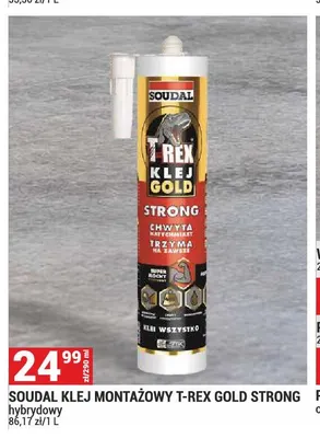 Klej montażowy T-Rex Gold Strong hybrydowy Soudal promocja w Merkury Market