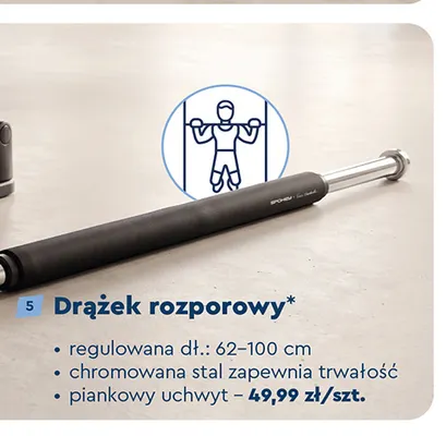 Drążek rozporowy Spokey 62-100 cm promocja w Biedronka