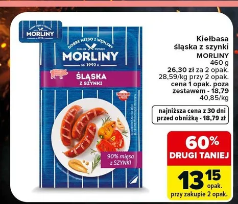 Kiełbasa śląska z szynki Morliny promocja w Carrefour Market