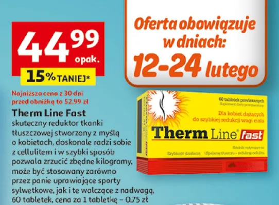 Suplement Therm Line Fast skuteczny reduktor tkanki tłuszczowej promocja w Auchan
