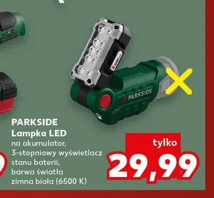 Lampka LED na akumulator Parkside promocja w Kaufland