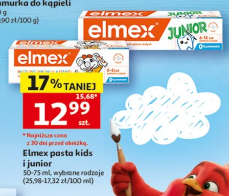 Pasta do zębów dla dzieci Elmex 0-6 lat promocja w Auchan