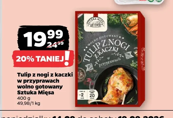 Tulip z nogi z kaczki w przyprawach wolno gotowany Sztuka Mięsa promocja w Netto