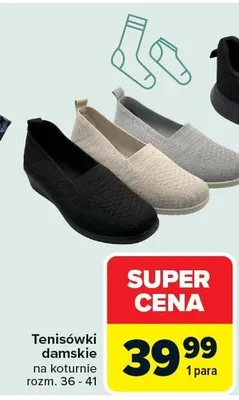 Tenisówki damskie na koturnie promocja w Carrefour