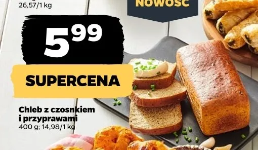 Chleb z czosnkiem i przyprawami promocja w Netto