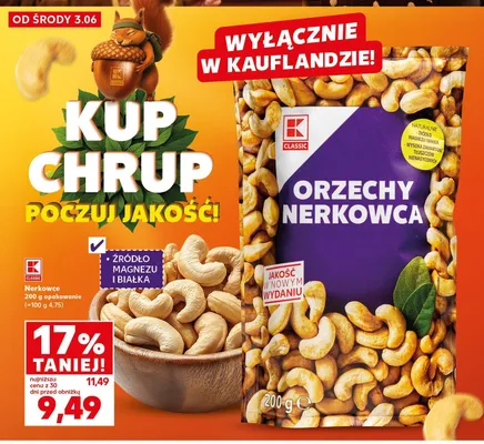 Orzechy nerkowca K-Classic promocja w Kaufland