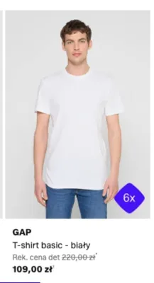 T-shirt basic GAP 6-pak biały promocja w Lounge by Zalando
