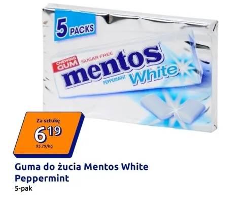 Guma do żucia White Peppermint 5-pak promocja w Action