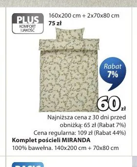 Komplet pościeli MIRANDA 100% bawełna 140x200cm+70x80cm promocja w Jysk