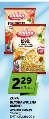 Zupa błyskawiczna Amino Rosół z włoszczyzną i natką pietruszki promocja w ABC
