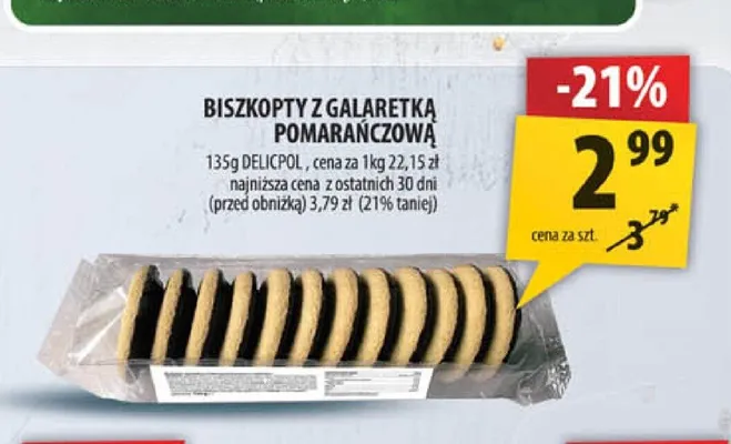 Biszkopty z galaretką pomarańczową Delicpol promocja w Arhelan