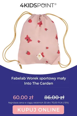 Worek sportowy mały Fabelab Into The Garden promocja w 4kidspoint