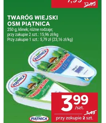 Twaróg wiejski klinek Piątnica promocja w Stokrotka