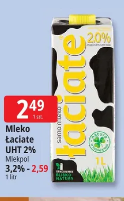Mleko UHT Łaciate 2% promocja w Leclerc