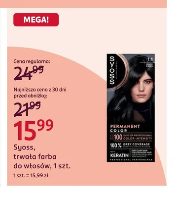 Trwała farba do włosów Syoss promocja w Rossmann