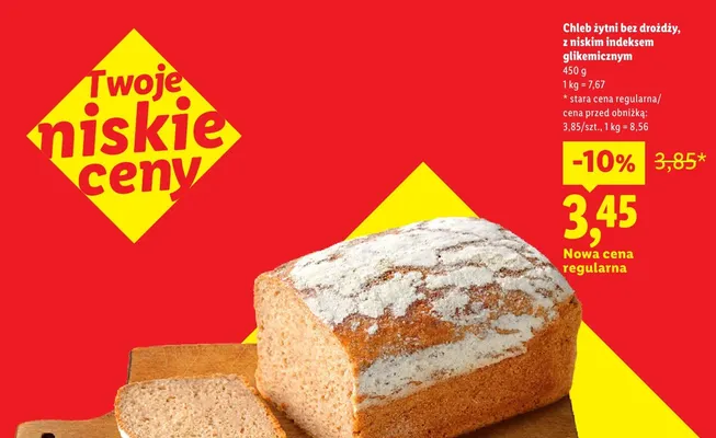 Chleb żytni bez drożdży z niskim indeksem glikemicznym promocja w Lidl