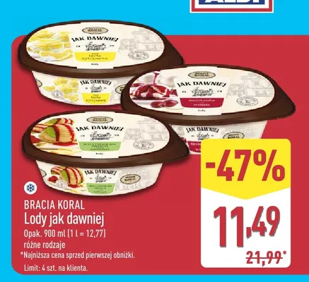Lody jak dawniej Bracia Koral promocja w Aldi